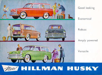 Hillman Husky Series II car, 1960-1963 UK market sales brochure, front