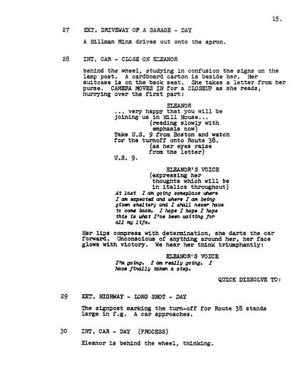 The Haunting, 1963, Screenplay, early version, page 15, clean PDF