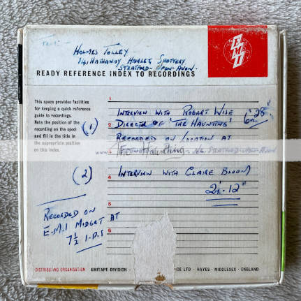 The Haunting, 1963, Interview for the BCC dated 1963, reel to reel tape, #2